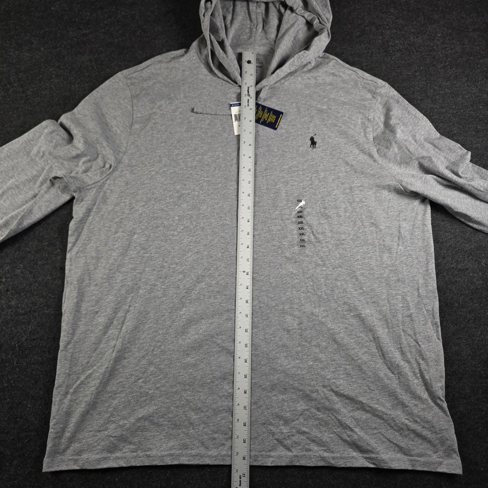 Polo Ralph Lauren Grey Heather Lightweight Hoodie Cotton Jersey Men's XXL NWT - Picture 7 of 13